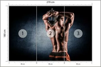 Fototapeta Umięśniony Mężczyzna Z Hantlem - obrazek 3