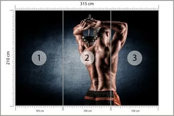 Fototapeta Umięśniony Mężczyzna Z Hantlem - obrazek 3