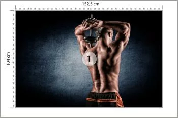 Fototapeta Umięśniony Mężczyzna Z Hantlem - obrazek 3