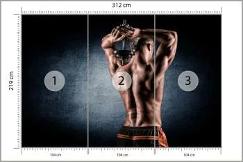 Fototapeta Umięśniony Mężczyzna Z Hantlem - obrazek 3