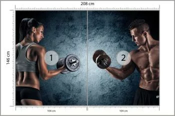 Fototapeta Umięśniony Mężczyzna I Wysportowana Kobieta - obrazek 3