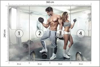 Fototapeta Wysportowana Para Na Siłowni - obrazek 3