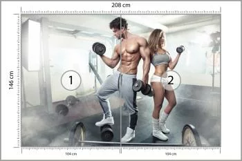 Fototapeta Wysportowana Para Na Siłowni - obrazek 3