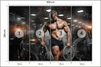 Fototapeta Umięśniony Mężczyzna Na Siłowni - obrazek 3