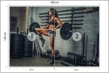Fototapeta Wysportowana Kobieta Podnosząca Sztangę - obrazek 3