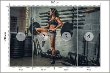 Fototapeta Wysportowana Kobieta Podnosząca Sztangę - obrazek 3