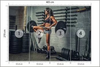 Fototapeta Wysportowana Kobieta Podnosząca Sztangę - obrazek 3