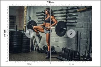 Fototapeta Wysportowana Kobieta Podnosząca Sztangę - obrazek 3