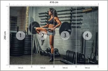 Fototapeta Wysportowana Kobieta Podnosząca Sztangę - obrazek 3