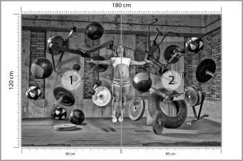 Fototapeta Kobieta Lewitująca Między Sprzętem Sportowym - obrazek 3