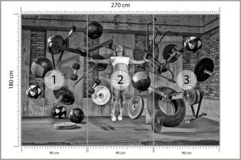 Fototapeta Kobieta Lewitująca Między Sprzętem Sportowym - obrazek 3
