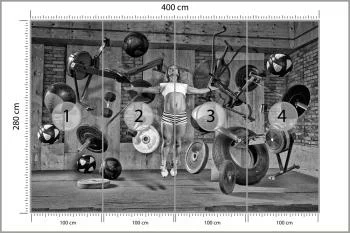 Fototapeta Kobieta Lewitująca Między Sprzętem Sportowym - obrazek 3