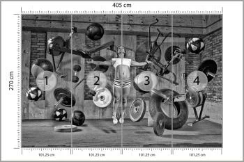 Fototapeta Kobieta Lewitująca Między Sprzętem Sportowym - obrazek 3