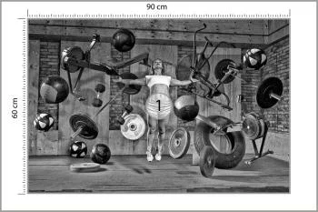 Fototapeta Kobieta Lewitująca Między Sprzętem Sportowym - obrazek 3