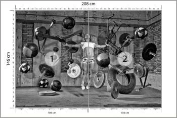 Fototapeta Kobieta Lewitująca Między Sprzętem Sportowym - obrazek 3