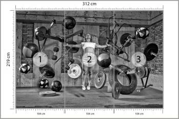 Fototapeta Kobieta Lewitująca Między Sprzętem Sportowym - obrazek 3