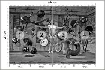Fototapeta Kobieta Lewitująca Między Sprzętem Sportowym - obrazek 3