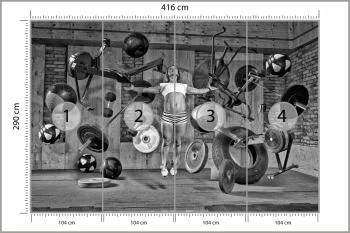 Fototapeta Kobieta Lewitująca Między Sprzętem Sportowym - obrazek 3