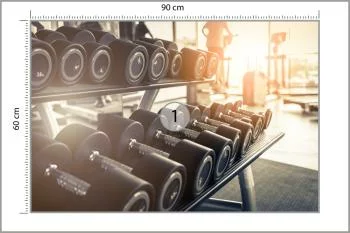 Fototapeta Hantle Na Siłowni 3D - obrazek 3