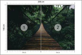 Fototapeta Wiszący Most W Lesie - obrazek 3