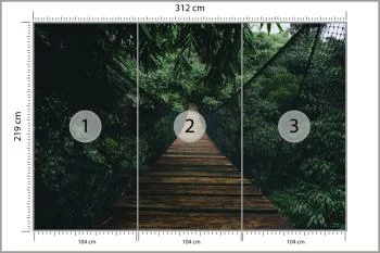 Fototapeta Wiszący Most W Lesie - obrazek 3