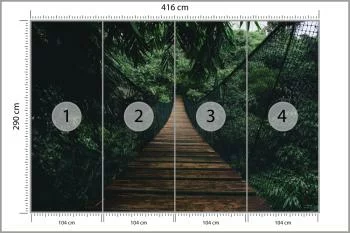 Fototapeta Wiszący Most W Lesie - obrazek 3