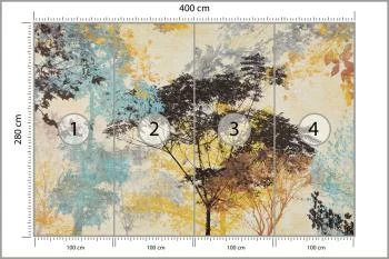 Fototapeta Malowane Drzewa Vintage - obrazek 3