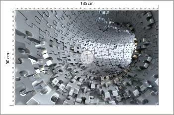 Fototapeta 3D Tunel z Puzzli - obrazek 3