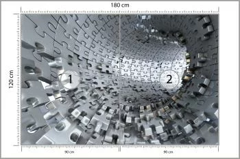 Fototapeta 3D Tunel z Puzzli - obrazek 3