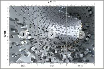 Fototapeta 3D Tunel z Puzzli - obrazek 3