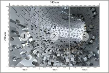 Fototapeta 3D Tunel z Puzzli - obrazek 3