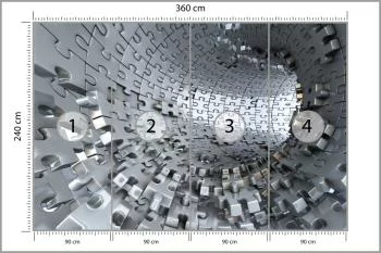 Fototapeta 3D Tunel z Puzzli - obrazek 3
