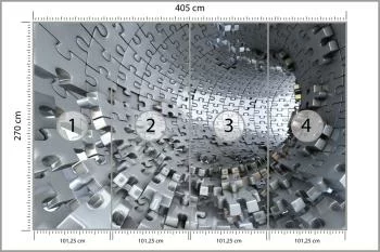 Fototapeta 3D Tunel z Puzzli - obrazek 3
