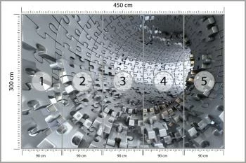 Fototapeta 3D Tunel z Puzzli - obrazek 3