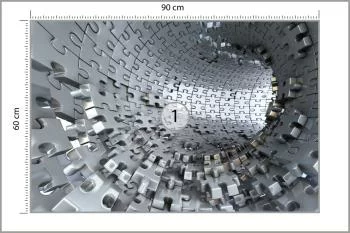 Fototapeta 3D Tunel z Puzzli - obrazek 3