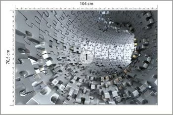 Fototapeta 3D Tunel z Puzzli - obrazek 3
