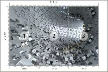 Fototapeta 3D Tunel z Puzzli - obrazek 3