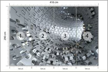 Fototapeta 3D Tunel z Puzzli - obrazek 3