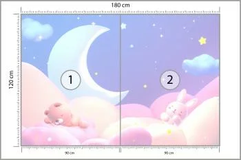 Fototapeta Słodki Miś W Chmurach - obrazek 3