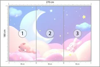 Fototapeta Słodki Miś W Chmurach - obrazek 3