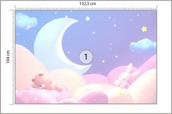 Fototapeta Słodki Miś W Chmurach - obrazek 3