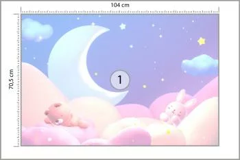 Fototapeta Słodki Miś W Chmurach - obrazek 3