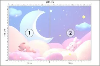 Fototapeta Słodki Miś W Chmurach - obrazek 3