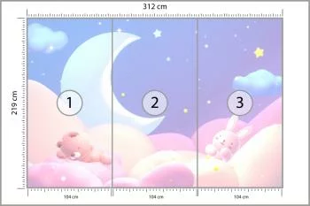 Fototapeta Słodki Miś W Chmurach - obrazek 3