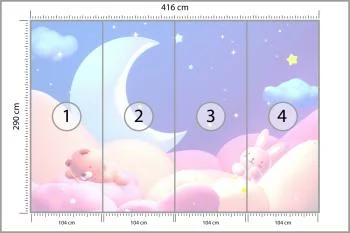 Fototapeta Słodki Miś W Chmurach - obrazek 3