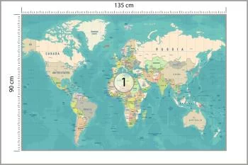 Fototapeta Mapa Świata - Klasyczny Podział Polityczny - obrazek 3