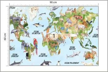 Fototapeta Akwarelowa Mapa Świata - obrazek 3