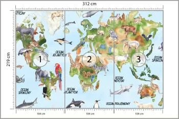 Fototapeta Akwarelowa Mapa Świata - obrazek 3