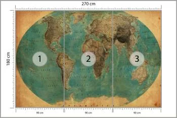 Fototapeta Stara Mapa Świata - obrazek 3