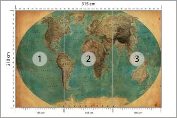 Fototapeta Stara Mapa Świata - obrazek 3